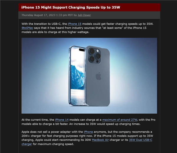 iPhone 15终于改成USB-C接口！但你可别高兴