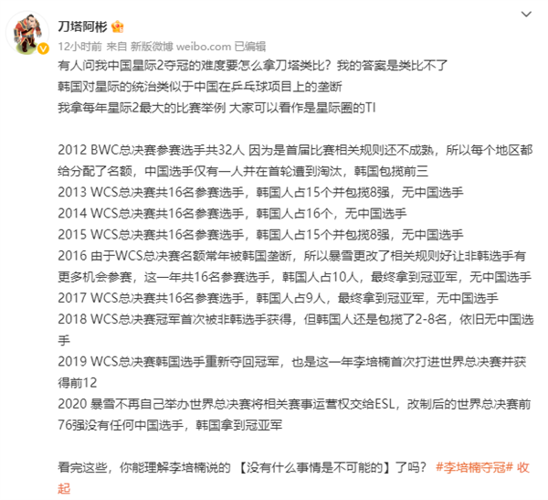 胜率只有0.37%!但这就是中国第一个《星际争霸》世界冠军
