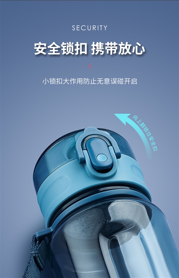 一键开盖 耐热抗摔:哈尔斯Tritan材质单手开盖水杯14.9元大促
