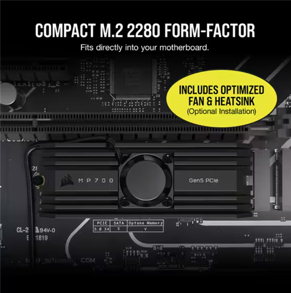 性能残血还带风扇 海盗船PCIe 5.0硬盘开卖：性价比竟然很高