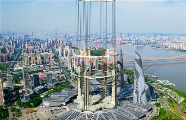 《流浪地球2》科幻成真?武汉国博用特效“加建”太空电梯