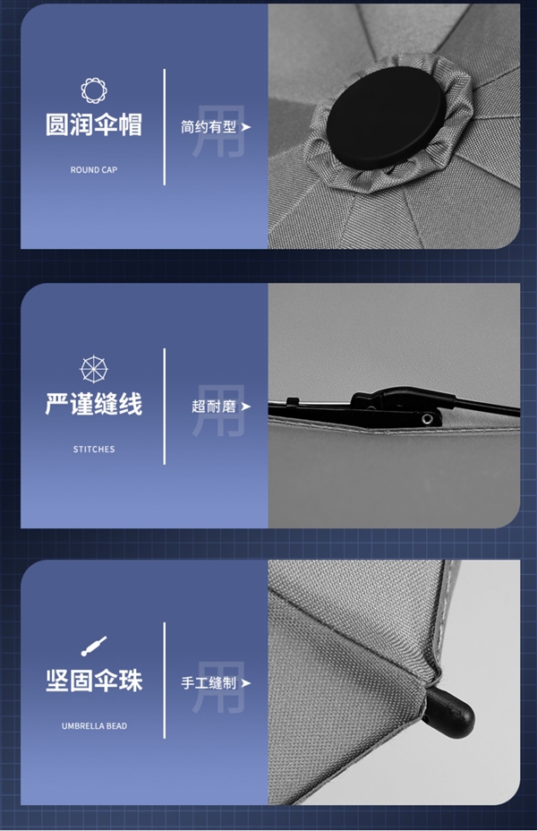 LED照明+反光伞边 大嘴猴反向全自动晴雨伞35.9元（立减80元）