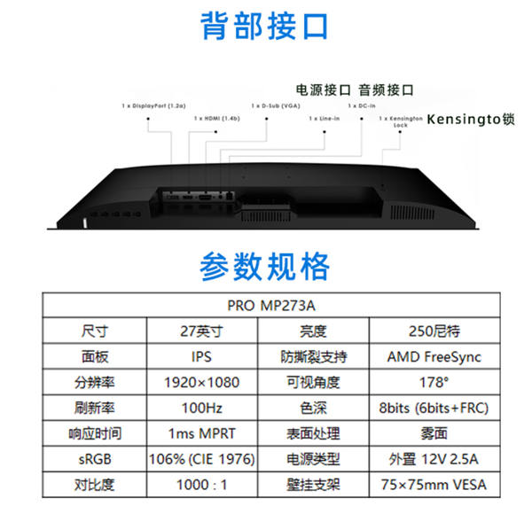 普及100Hz高刷+1ms响应 微星发布27寸显示器：仅售799元