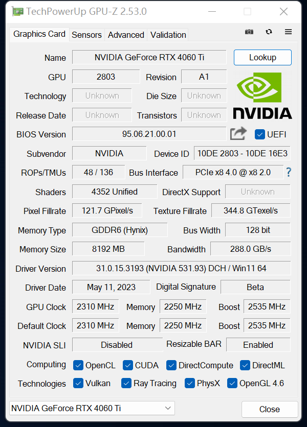 桌面版RTX 4060 Ti啥水平?实测表现差强人意