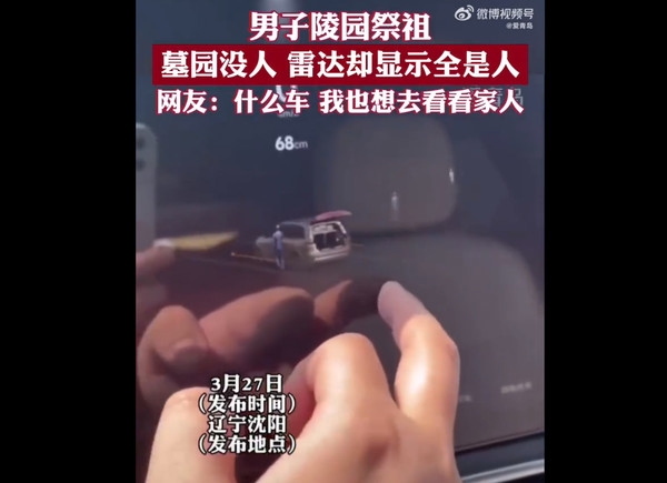 男子陵园祭祖车雷达显示全是人 网友:啥车?我想试试