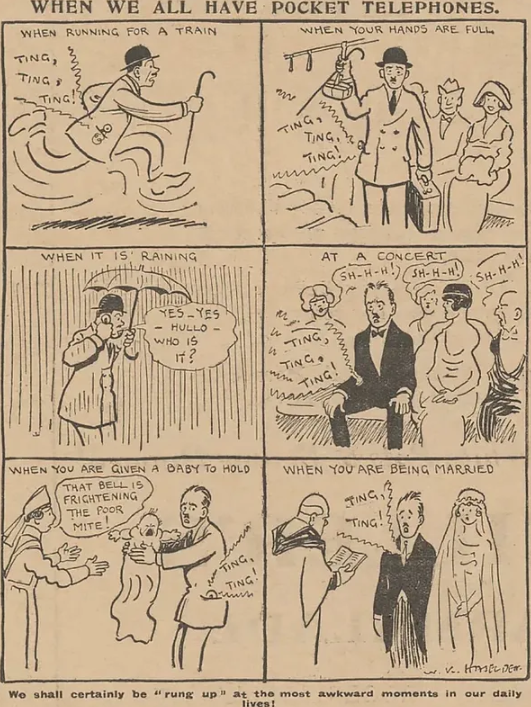 神了！1919年一幅漫画预言了手机 这六个场景太真实