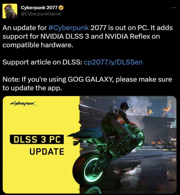 千呼万唤始出来 《赛博朋克2077》正式支持DLSS3