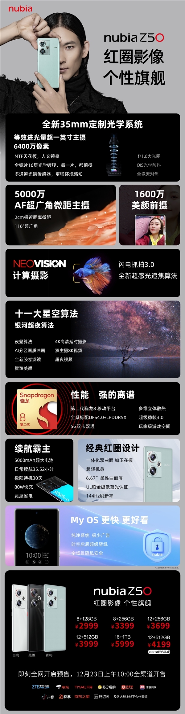 3699元!努比亚Z50性能狂飙版今日开售:16+256GB超大内存