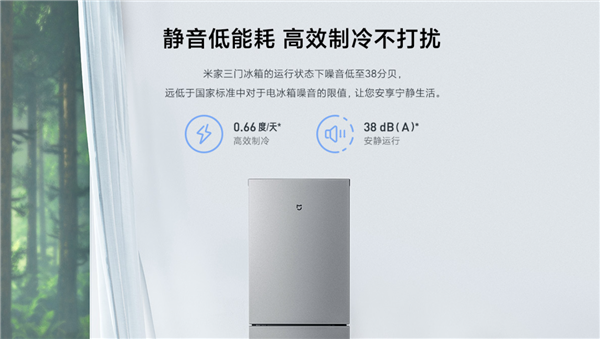 每天耗电0.66度 小米米家三门冰箱213L发布:1099元