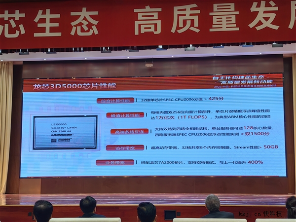 100%自主指令 龙芯3D5000高性能CPU发布:四路128核、4倍性能