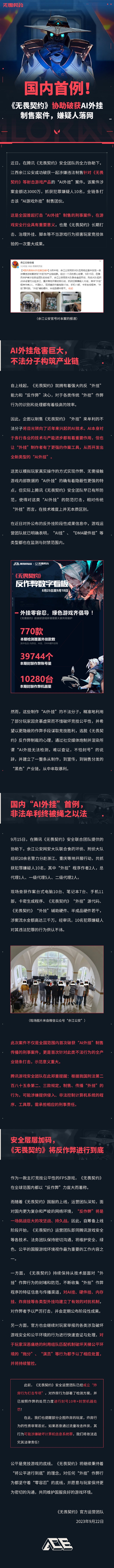 国内首例！腾讯游戏《无畏契约》AI外挂案告破：涉案流水高达3000万
