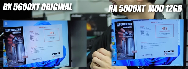 高手魔改RX 5600 XT 显存翻倍变12GB:一跑分 奇迹出现!