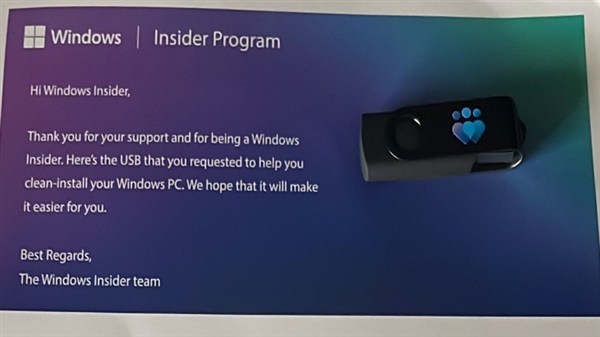 测试Win11/12镜像!会员收到微软寄送的免费U盘:64GB容量