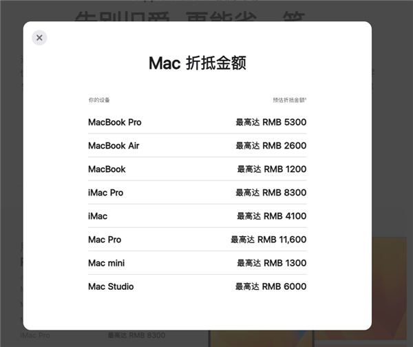最高可抵6000元!苹果宣布Mac Studio等设备加入换购计划