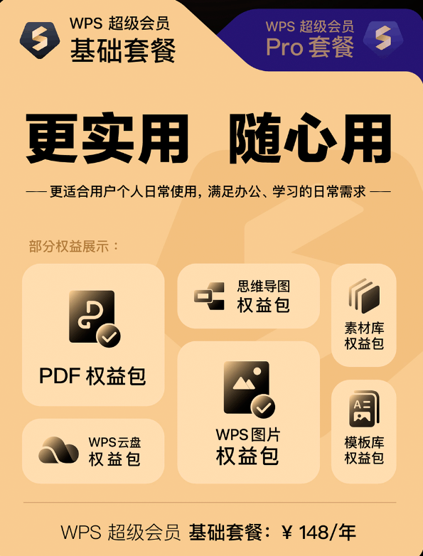 WPS推全新会员体系：Pro套餐248元/年 可免费升级