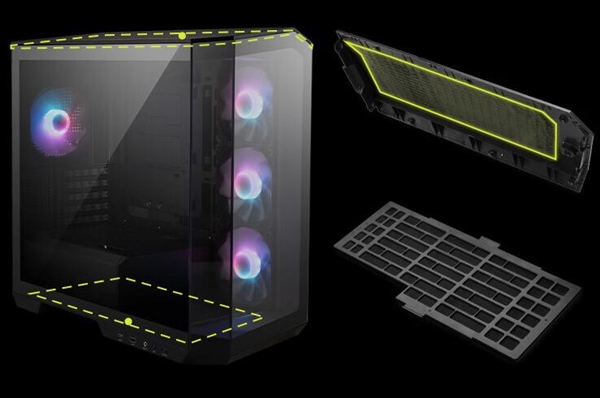 449元起 微星黑/白刃机箱上市：背插主板、20Gbps前置USB-C