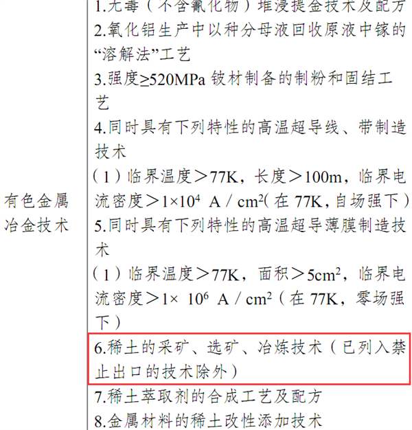 官方公布：我国限制出口稀土采矿、选矿、冶炼技术！