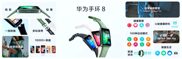 269元起!华为手环8正式发布:屏大如手表 迄今最轻最薄
