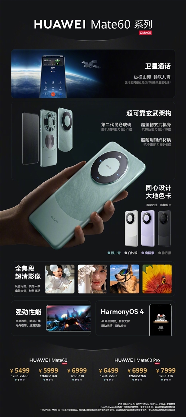 5499元起 最贵12999元！华为Mate 60全系配置一文看懂 你买哪款？