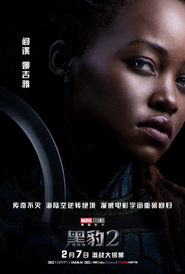 《黑豹2》中国角色海报发布：全员黑色皮肤 2月7日上映