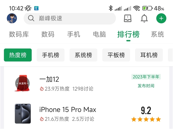 一加12走红数码圈：酷安热度超越万元机iPhone 15 Pro Max