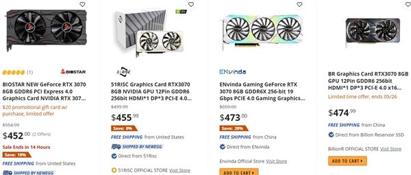 上市两年半!RTX 3070终于在欧美跌破首发价