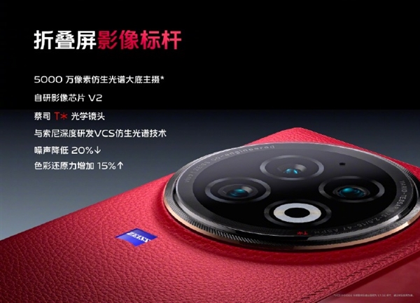 折叠屏影像标杆!vivo X Fold2搭载IMX866主摄 蔡司T*镜头加持
