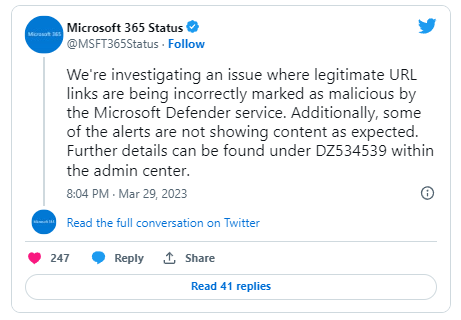 微软杀软Defender又出新故障：正常网址被识别为恶意链接