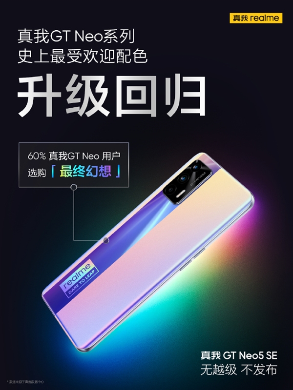 真我GT Neo5 SE“最终幻想”配色回归:赛博朋克风满满