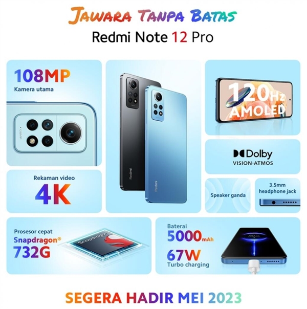 Redmi Note 12 Pro 4G在海外推出：骁龙732G加持