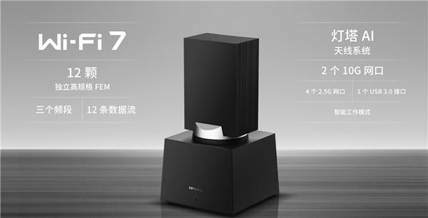盲区杀手！TP-Link Wi-Fi 7灯塔路由发布：天线自动旋转、双10G网口