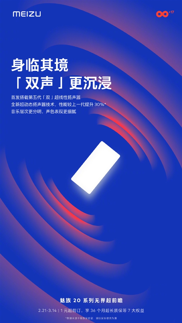 不止搭载自研音频算法:魅族20系列首发第五代双超线性扬声器