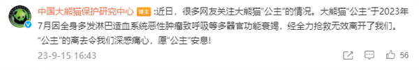 大熊猫“公主”和“融融”已离世：官方公布原因令人痛心