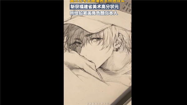 高三艺考生292分拿下省状元 铅笔画角色神似本人：好多网友膜拜中