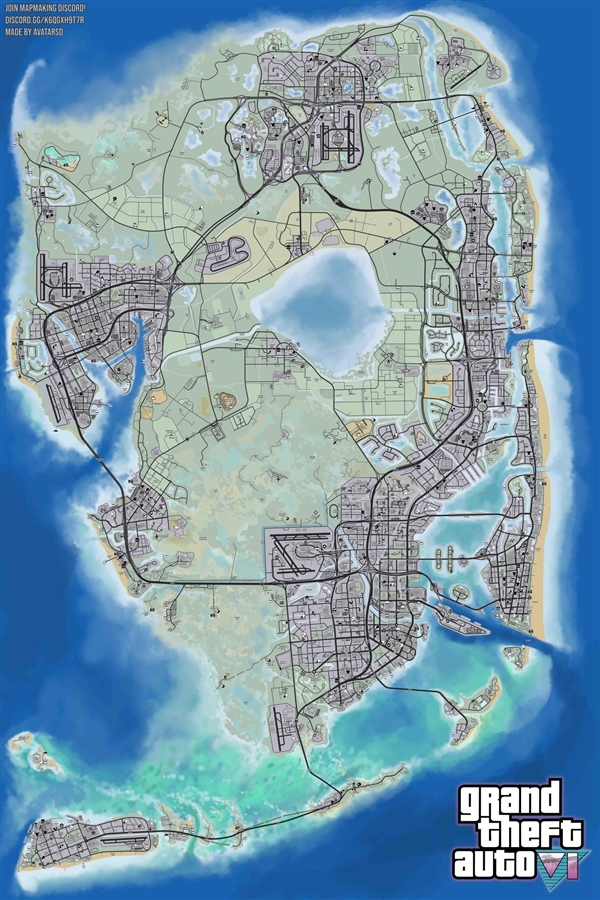或5月17日公布!《GTA6》地图遭曝光:约前作3倍大小