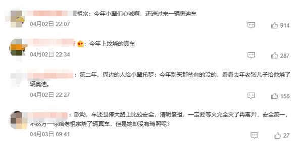 村民回应网传奥迪轿车被当祭品焚烧：确实是意外