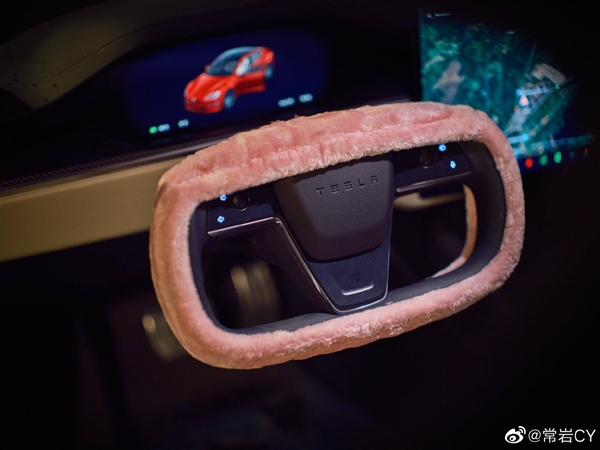 一眼怪!特斯拉Yoke方向盘毛绒套装车:地道北欧货