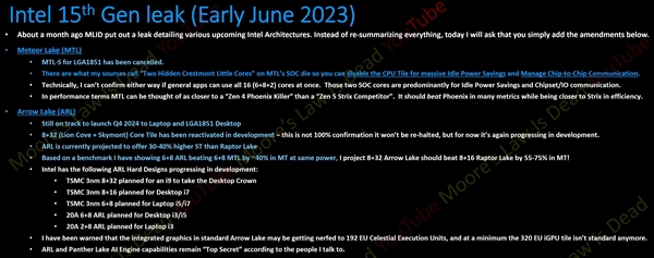 Intel 15代酷睿上台积电3nm 性能或暴涨75%!还有“顶级机密”