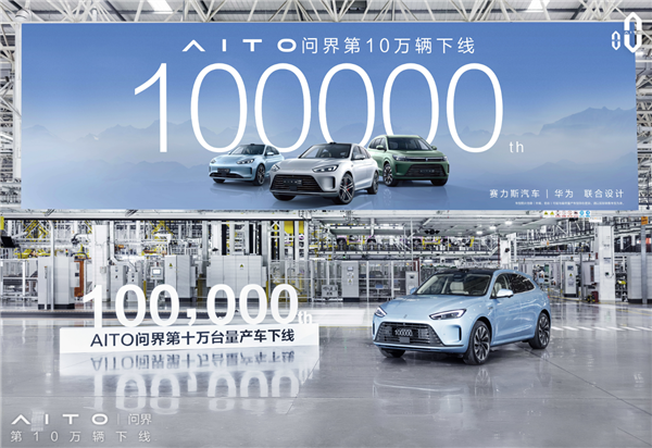 AITO问界10万辆下线刷新新势力纪录:仅用时15个月!