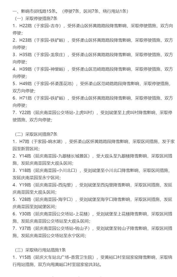 北京多地下雪你看到没？62条公交线路临时有变