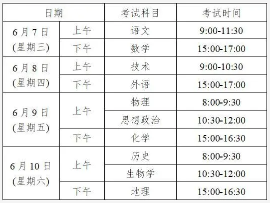 别人都考完了 为啥浙江高考考四天？看这表就知道了