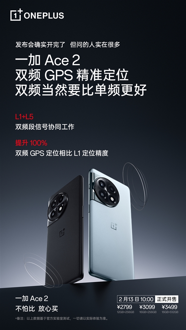 一加Ace 2支持双频GPS:发布会上没讲 结果被很多网友误伤