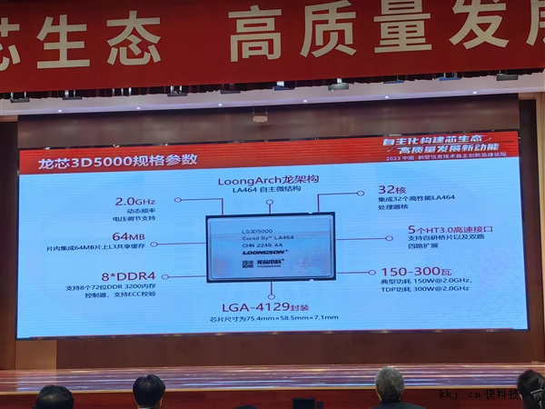 100%自主指令 龙芯3D5000高性能CPU发布:四路128核、4倍性能