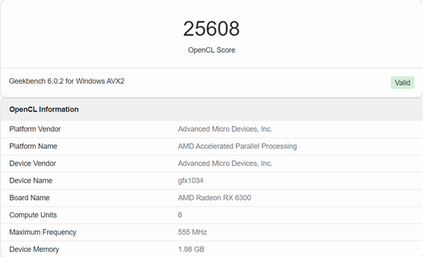 AMD RX 6300亮机卡首次跑分:核显轻松秒杀之