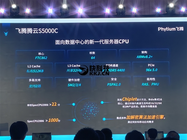 7nm不让用!飞腾腾云5000C CPU公布:80核心变64核心 性能大大缩水