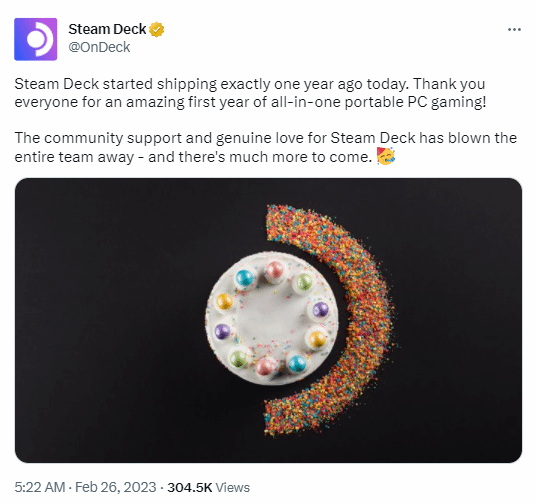 目前最强游戏掌机:SteamDeck官方庆祝发售一周年