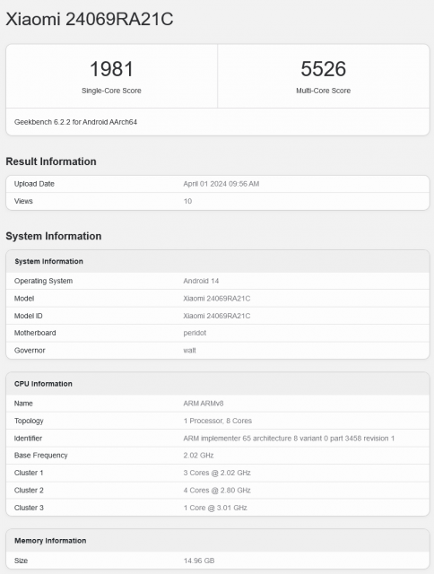 Redmi Turbo3跑分出炉：单核秒杀骁龙8 Gen2 