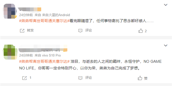 弟弟帮亡兄通关《塞尔达》登热搜 网友：任天堂也是天堂