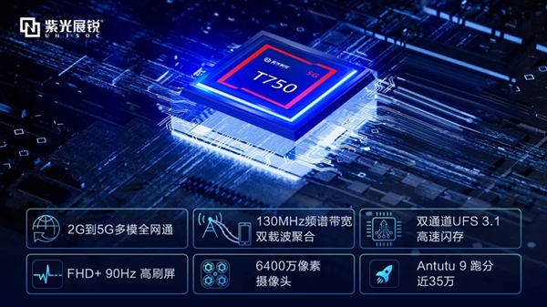 紫光展锐T750平台发布:6nm EUV打造、支持5G多模全网通