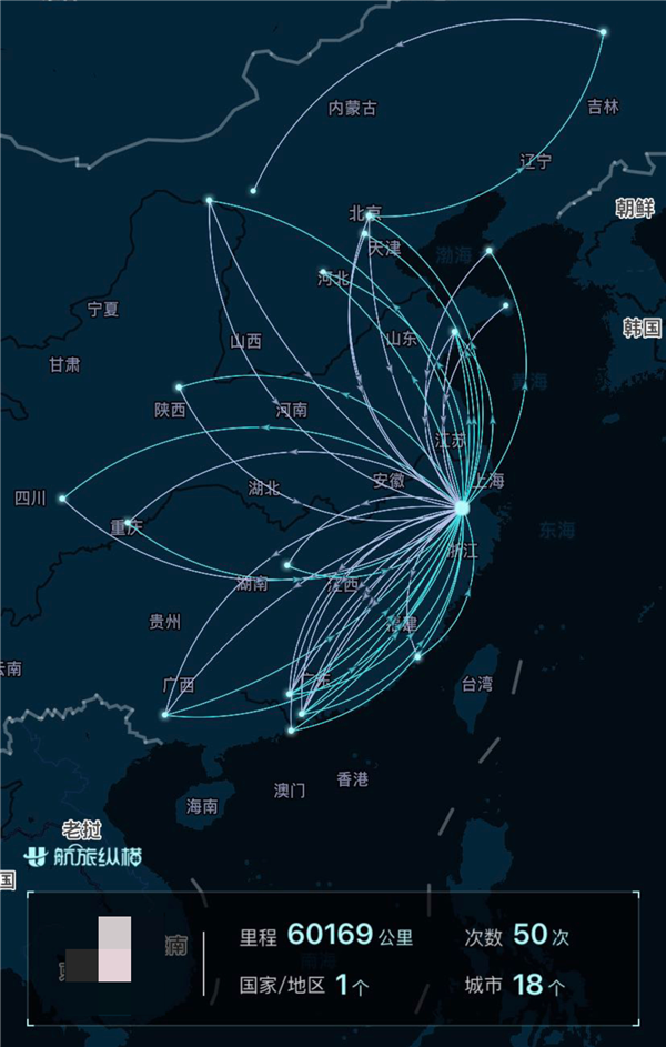 飞行超过99.99%的大佬 航线图长什么样？大开眼界